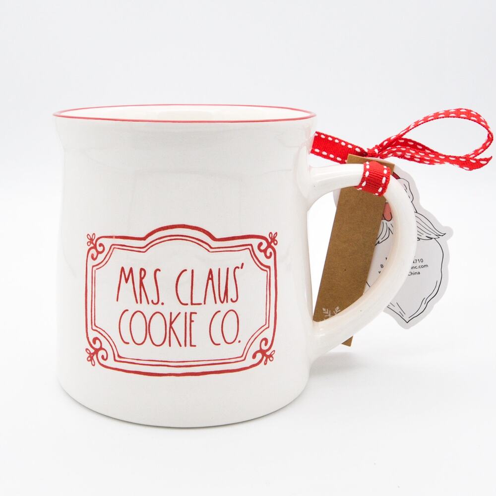 Rae Dunn Christmas Mug, Mrs. Claus Cookie Co. 20oz Ceramic Hot Cocoa Cup Gift